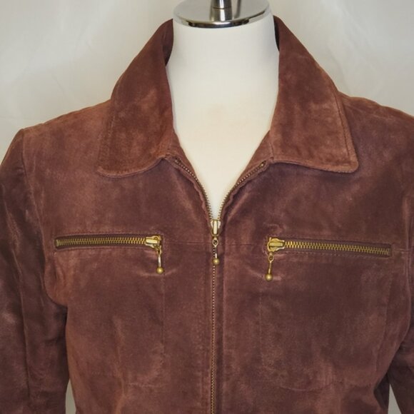 Genuine Leather Short Zippered Jacket - Picture 6 of 15